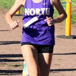 Viking junior Georgia Nelson creates some space between herself and the next pack of runners.