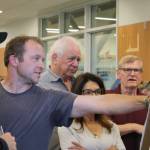 Molly Hetherwick/Kitsap News Group photos
Open house attendees perused posterboards with information about the overall Comp Plan, along with focused plans for the neighborhood centers.