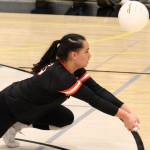 Elisha Meyer/Kitsap News Group photos
CK sophomore Manaia Pasi digs a Lincoln spike to keep the point alive.