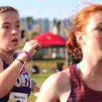 North Kitsap sophomore Kathryn Mixer sprints her way to the finish line to qualify for the 2A state race.