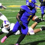 Tremain Abuan returns an interception deep into Washington territory toward the end of the first half.