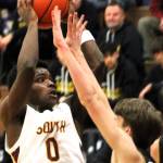 Elisha Meyer/Kitsap News Group photos
Josiah Blunt Robinson puts up a shot in the first half of South Kitsaps season opener.
