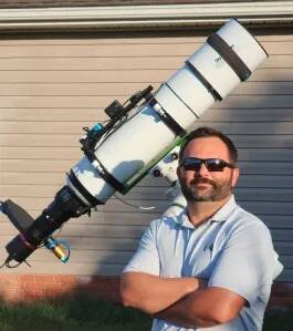 Puhl and his 6-inch diameter photography telescope.