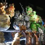 Twinkling pieces featuring prehistoric fossils for sale at the Winter Night Market.