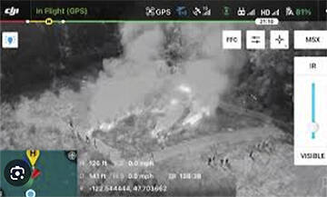 Bainbridge Prepares drone pilots supplied photos of a controlled burn in 2024.