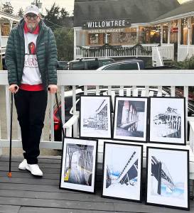 Warren Pollock courtesy photos
Warren Pollock shows some of the art he was giving away for free last month.