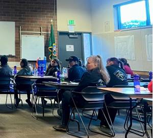 Britney Fletcher-West/Kitsap News Group photos
Horse owners, riders, veterinarians, local farm owners and pony club members gathered Jan.11 at the Poulsbo Fire Station for a free equine nutrition seminar hosted by the Bainbridge Island Pony Club.