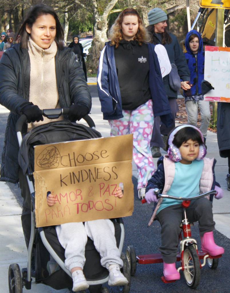 Some families and community members rolled to the post office.