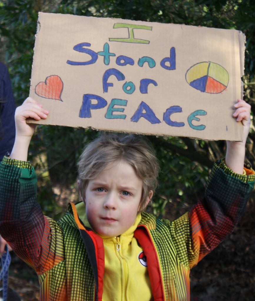Many kids took their message of peace very seriously.