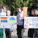 Cold or no, youth began their march from the library to Winslow.