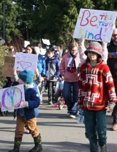 Molly Hetherwick/Kitsap News Group photos
Youth marched together, bundled up against the chilly day.