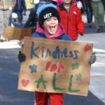 Excitement overtook some youth as the march proceeded down to the post office.
