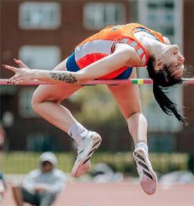Wildsmith courtesy photos
Allie Wildsmith of Bainbridge Island in action leaping over a high jump bar.
