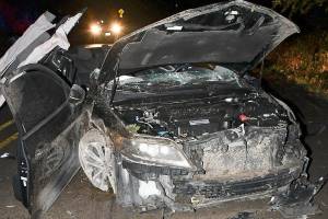 KCSO courtesy photo
A 2015 Honda Accord is totaled following a rollover collision on Gunderson Road in North Kitsap Feb. 1.