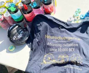 Meg Wolf courtesy photo
A T-shirt from the symposium and several fidget toys and refreshments were available at the event.