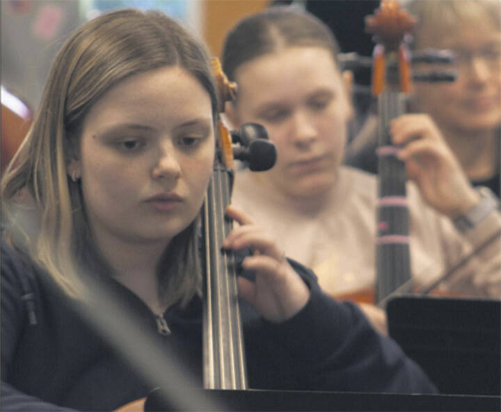 File photo
The arts are always huge on Bainbridge Island. Here, cellist Olive Leiss practices for a concert.