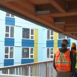 Molly Hetherwick/Kitsap News Group photos
LIHI teams talk to BI city leaders at one of their newest apartment buildings in Rainier Valley, currently under construction.