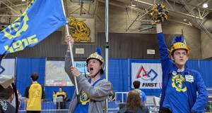BISD courtesy photos
Lucky Beesley, left, and Will Sneath cheer on their teammates during the semifinals.