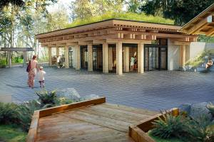 BIJAEMA courtesy images
A rendering from the deck point of view of the Bainbridge Island Japanese American Exclusion Memorial Visitor Center.