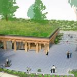 An overhead view of the Visitor Center.