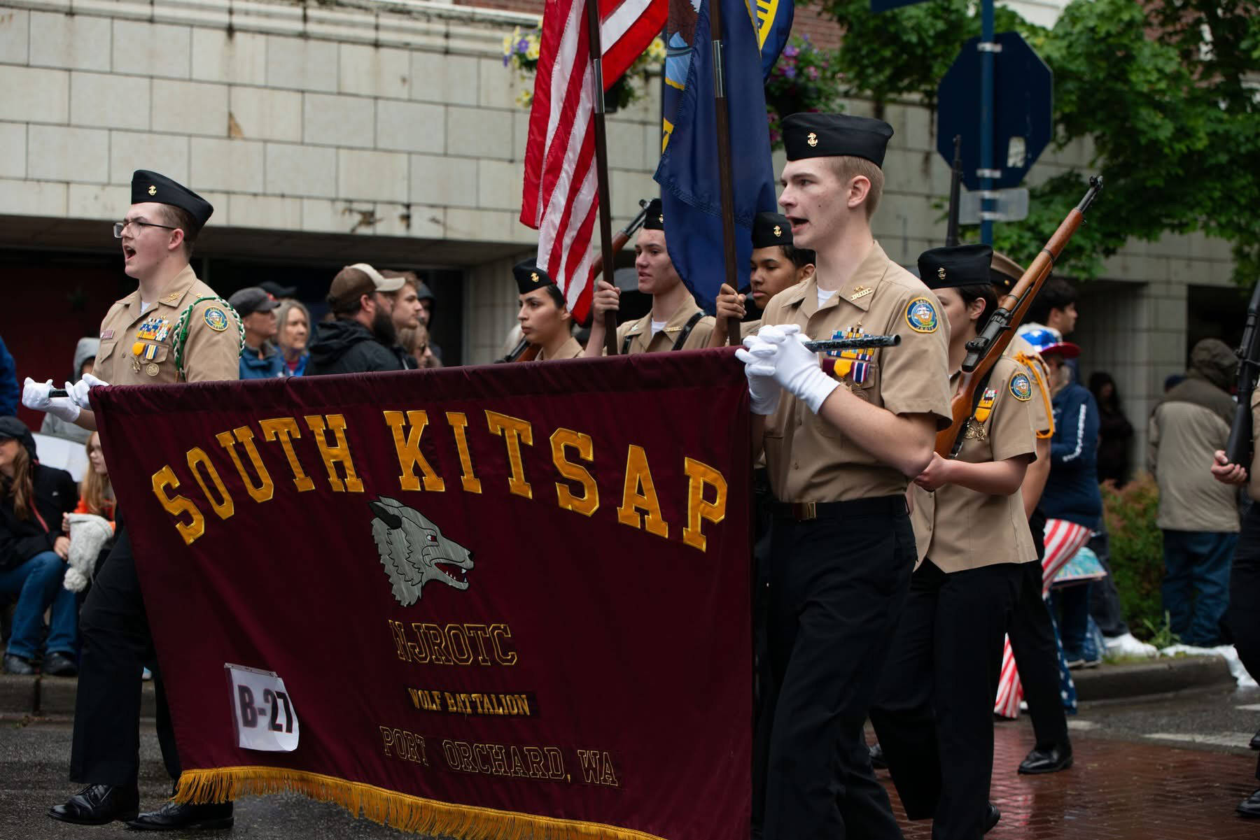 Mark A. Henson courtesy photos
South Kitsap NJROTC was in attendance at the Armed Forces Day Parade in Bremerton May 17.