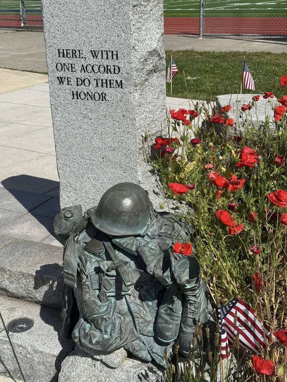 The Veterans Memorial Monument at Bainbridge High School.