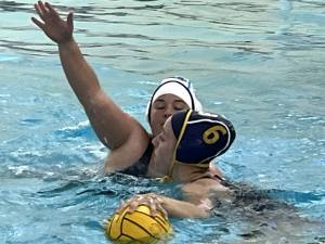 Luke Caputo/Kitsap News Group photos
Spartan Audrey Kreigley looks to make a play in an 18-7 Bainbridge win over Rogers in the first round of the Puget Sound girls water polo state tournament at Curtis High School May 29.