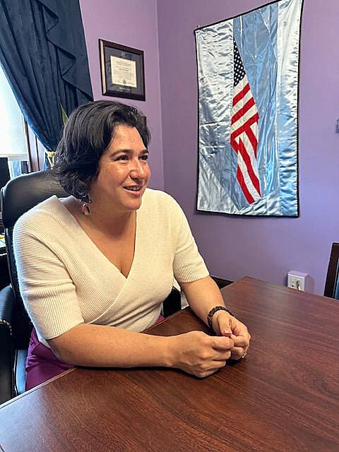 Mike De Felice/Kitsap News Group
U.S. Rep. Emily Randall in her Washington, D.C. office on Capitol Hill.