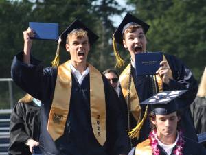 Molly Hetherwick/Kitsap News Group photos
BHS graduates Kellen and Camden Diercks, brothers, were excited to receive their diplomas at the graduation ceremony June 14.