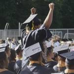 Many students cheered for their classmates as they were called forward to receive their diplomas.