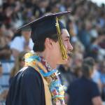 Nelson Wynne walks to take his seat at the graduation ceremony.