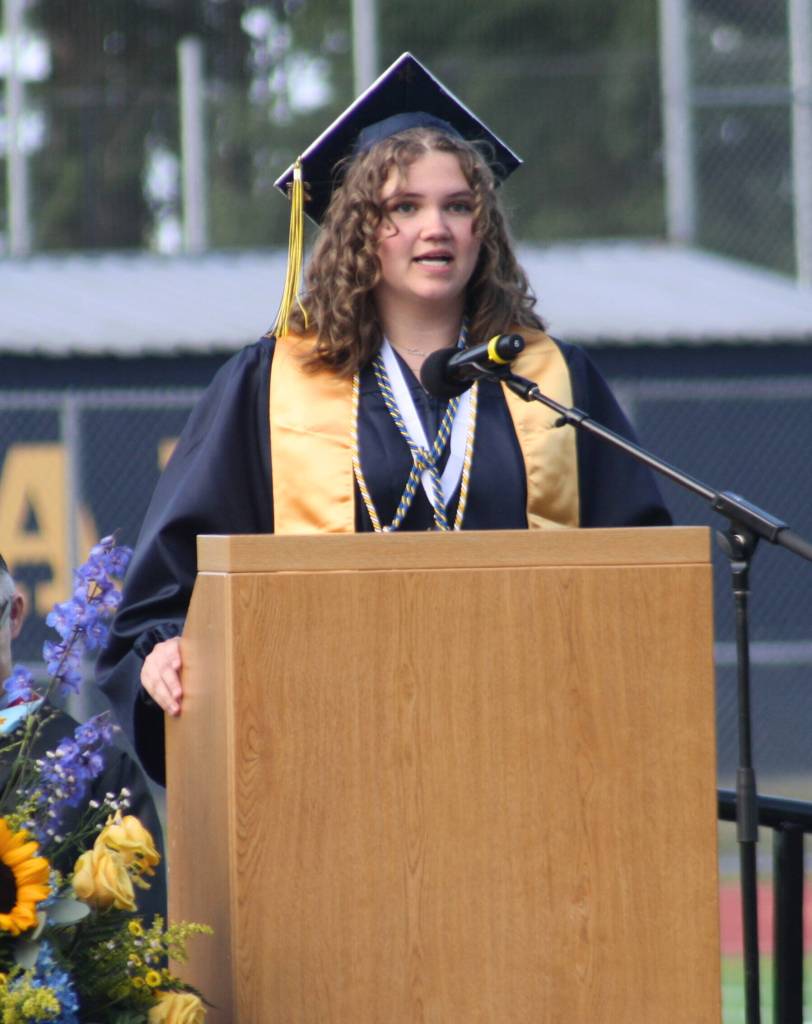 Lily Terp spoke to her classmates about embracing the unknown.