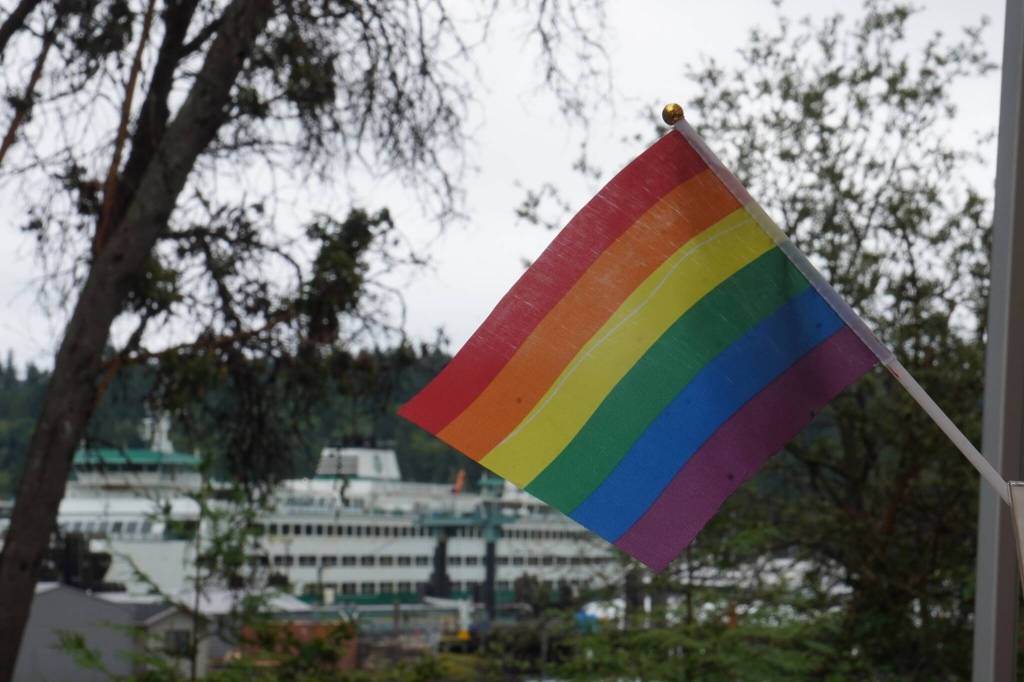 A Pride flag displayed at the festival.