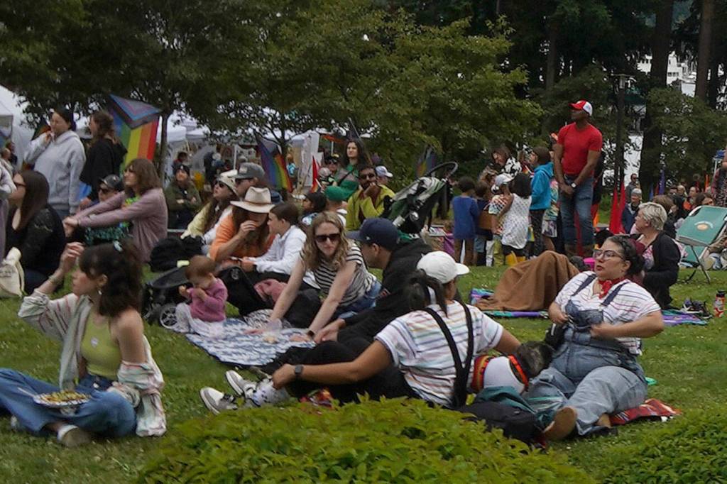 Attendees at the Bainbridge Pride Festival June 21.