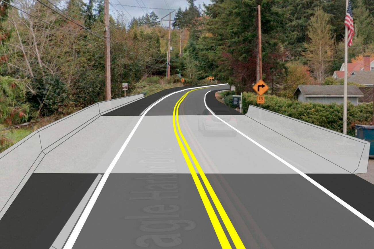 COBI courtesy image
A visual of what the shoulder widening improvements on Eagle Harbor Drive will look like following construction.