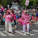 Flamingo advocates made an appearance at the parade.