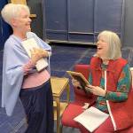 Danly, right, rehearses with director Christine McHugh.