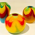 Blown and fused glass by Kathy Barrett.