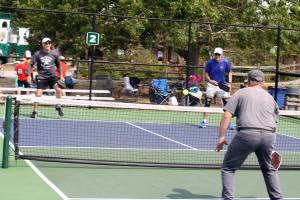 Luke Caputo/Kitsap News Group photos
A pickleball match takes place during the 2025 Founders Tournament at Battle Point Park Aug. 14.