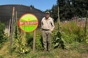 Molly Hetherwick/Kitsap News Group photos
Brian MacWhorter at Butler Green Farms on Lovgreen Road.