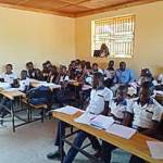 A 9th-grade classroom at Flower of Hope Middle School.