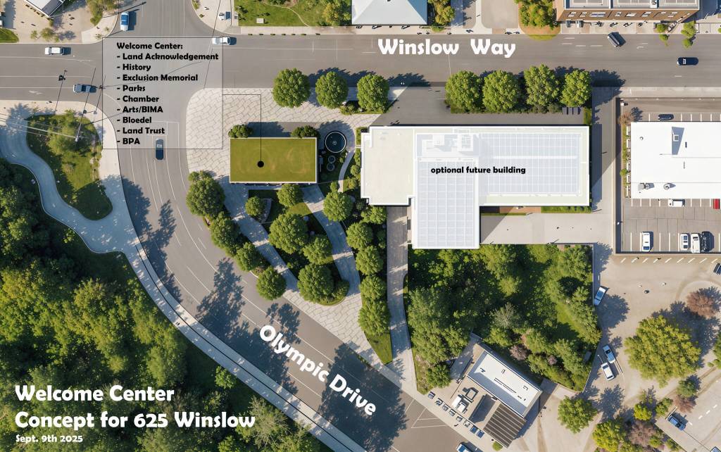 Matthew Coates courtesy photo
A rough proposal of Coates third alternative location, where the building is half on city property and half on private property.