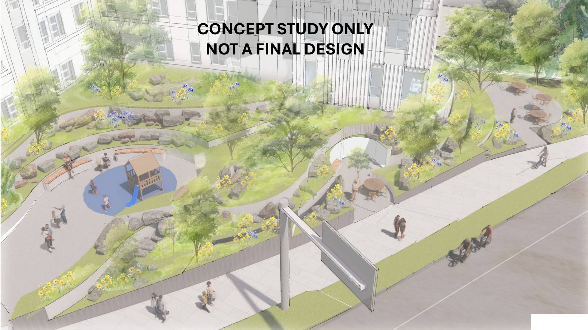 Runberg Architecture Group courtesy photos
A rendering of what the pocket cutouts of the 625 Winslow building could look like.