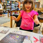 Lishu Rodriguez and Emily Lohman courtesy photos
1st and 2nd-grade students explore painting projects at Ordway Elementarys after-school art program.