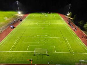 Kevin Miller courtesy photo
New lights shine bright at the Woodward Middle School field.