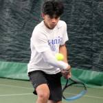 Luke Caputo/Kitsap News Group photos
Olympic Trojan Jonah Pantig won the 2A WCD singles championship in a 6-1, 6-3 victory over Bremerton Knight Joseph Cao Oct. 31 at the Kitsap Tennis & Athletic Center.