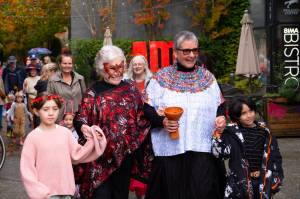 BIMA courtesy photos
Cynthia Sears (left) and Alice Mendoza (right) walk in the procession of the butterflies during the Día de los Muertos celebration on Bainbridge Island Nov. 1.