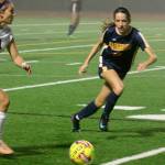 Spartan Vega Hendrickson pursues the ball in a 4-3 Bainbridge home loss to the Anacortes Seahawks in the quarterfinals of the 2A girls state soccer tournament Nov. 15.