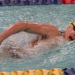 Spartan Romy Greer competes in the 400-yard freestyle relay in a 125-31 Bainbridge home win over the Bremerton Knights Dec. 5.
