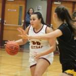Camille Citizen of SK brings the ball up the court in a 54-24 loss to the Bainbridge Spartans Dec. 15 in Port Orchard.